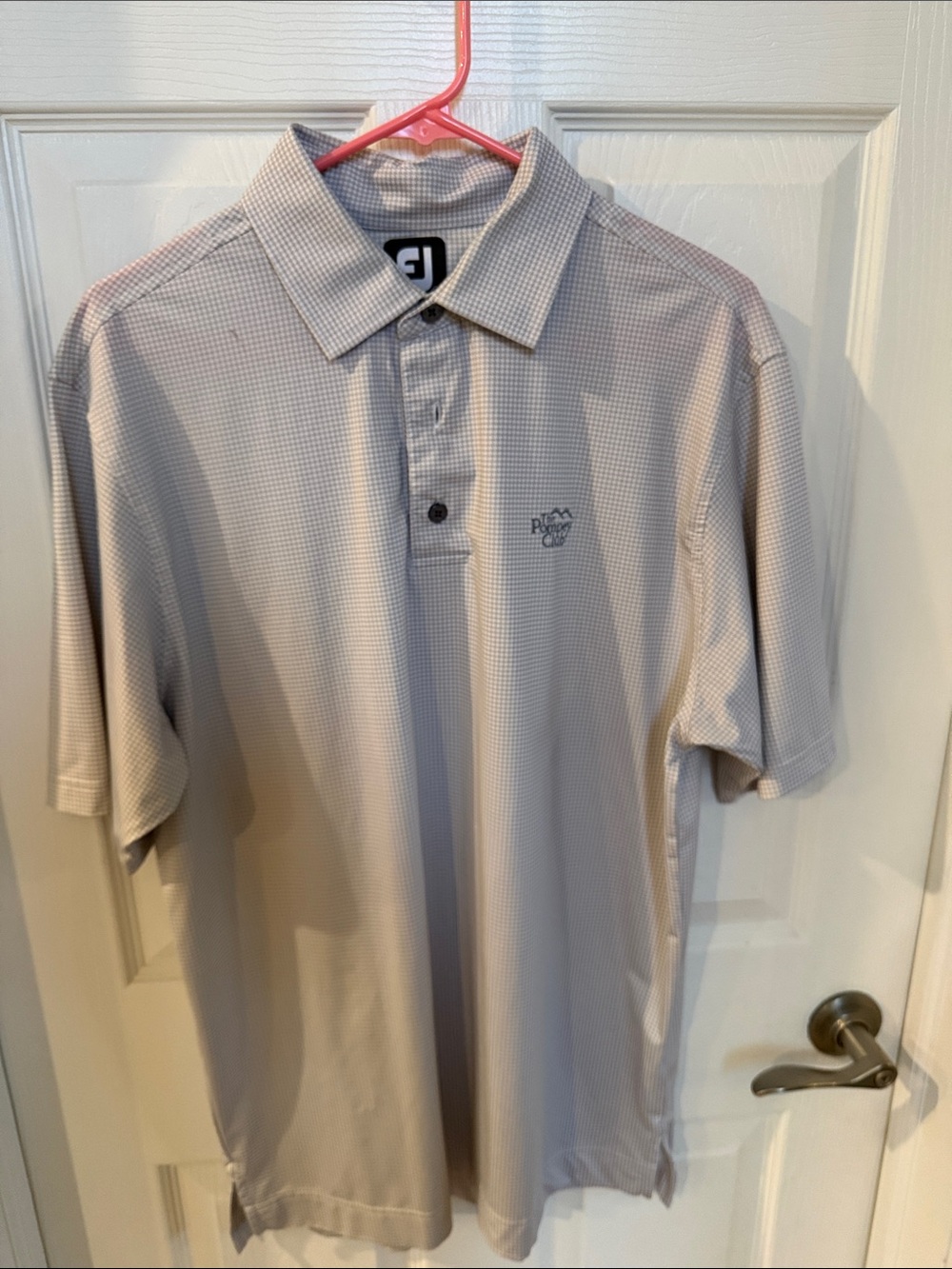 FootJoy Beige Micro-Pattern Golf Polo
